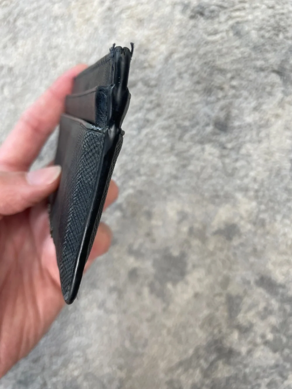 Burberry Sandon Check Leather Card Holder Case Charcoal